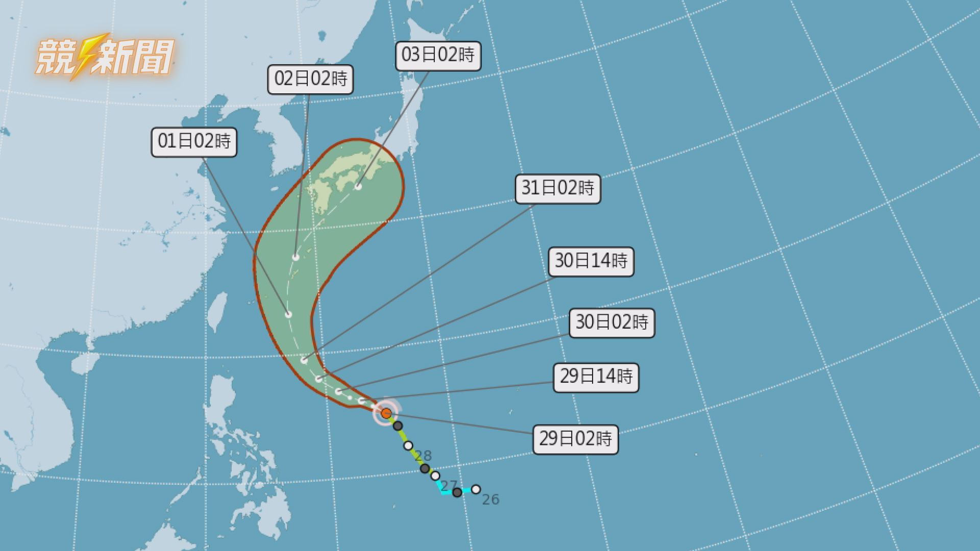 【生活】台北防範梅雨鋒面大雨特報 輕颱薔蜜恐變中颱削過北台灣
