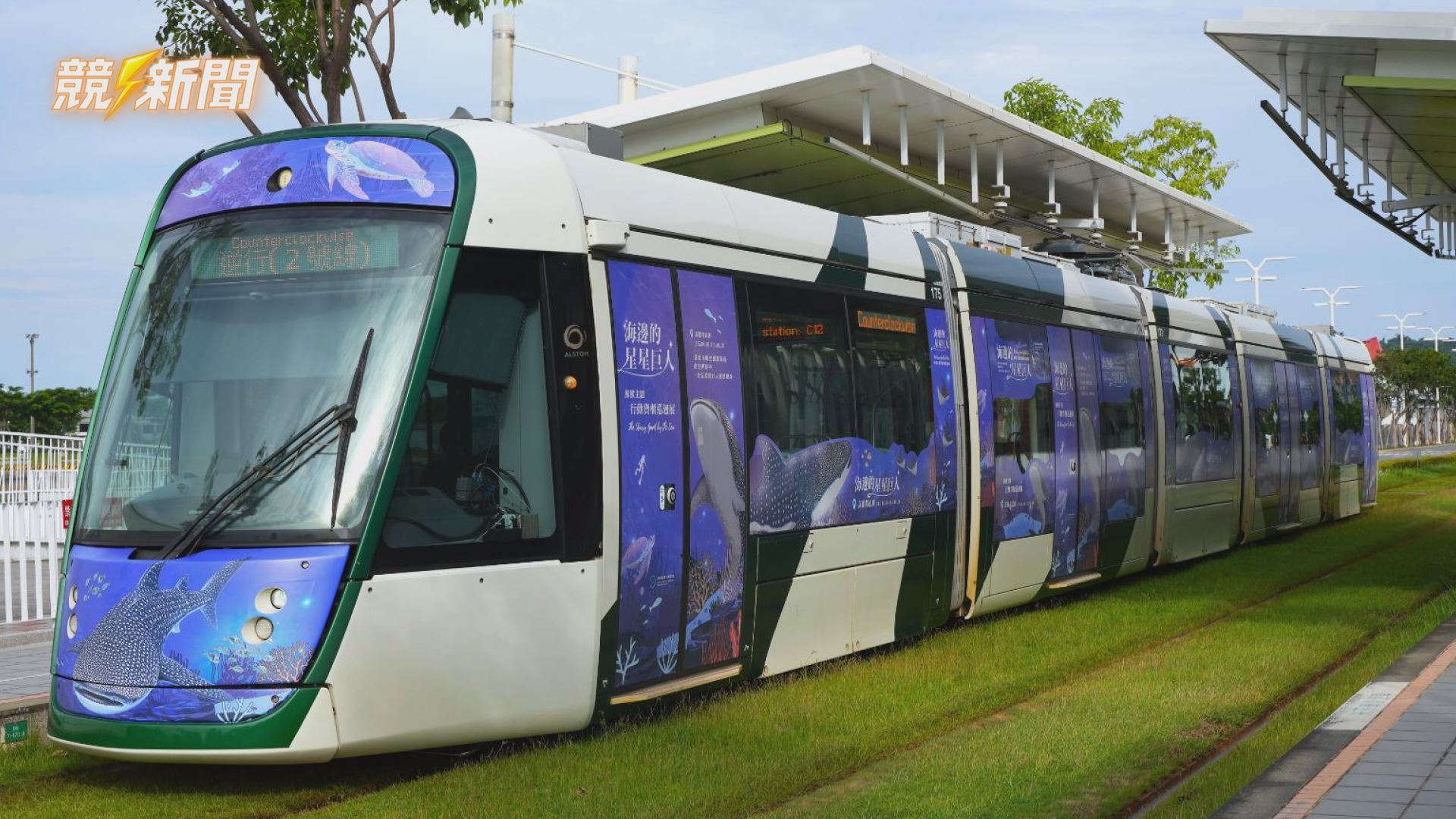 【觀旅】高雄輕軌鯨鯊主題列車啟航 《海邊的星星巨人》邀民眾探索海洋
