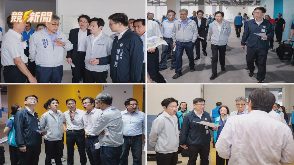 高雄前鎮漁港整建視察，立委賴瑞隆與官員商研營運。
